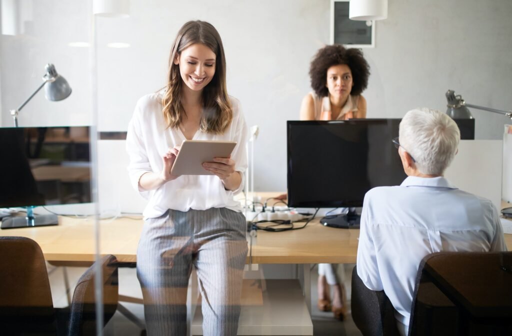 programmer working in a software developing company office